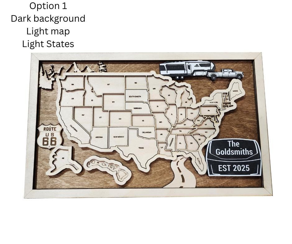 Brinkley Themed USA Travel Map