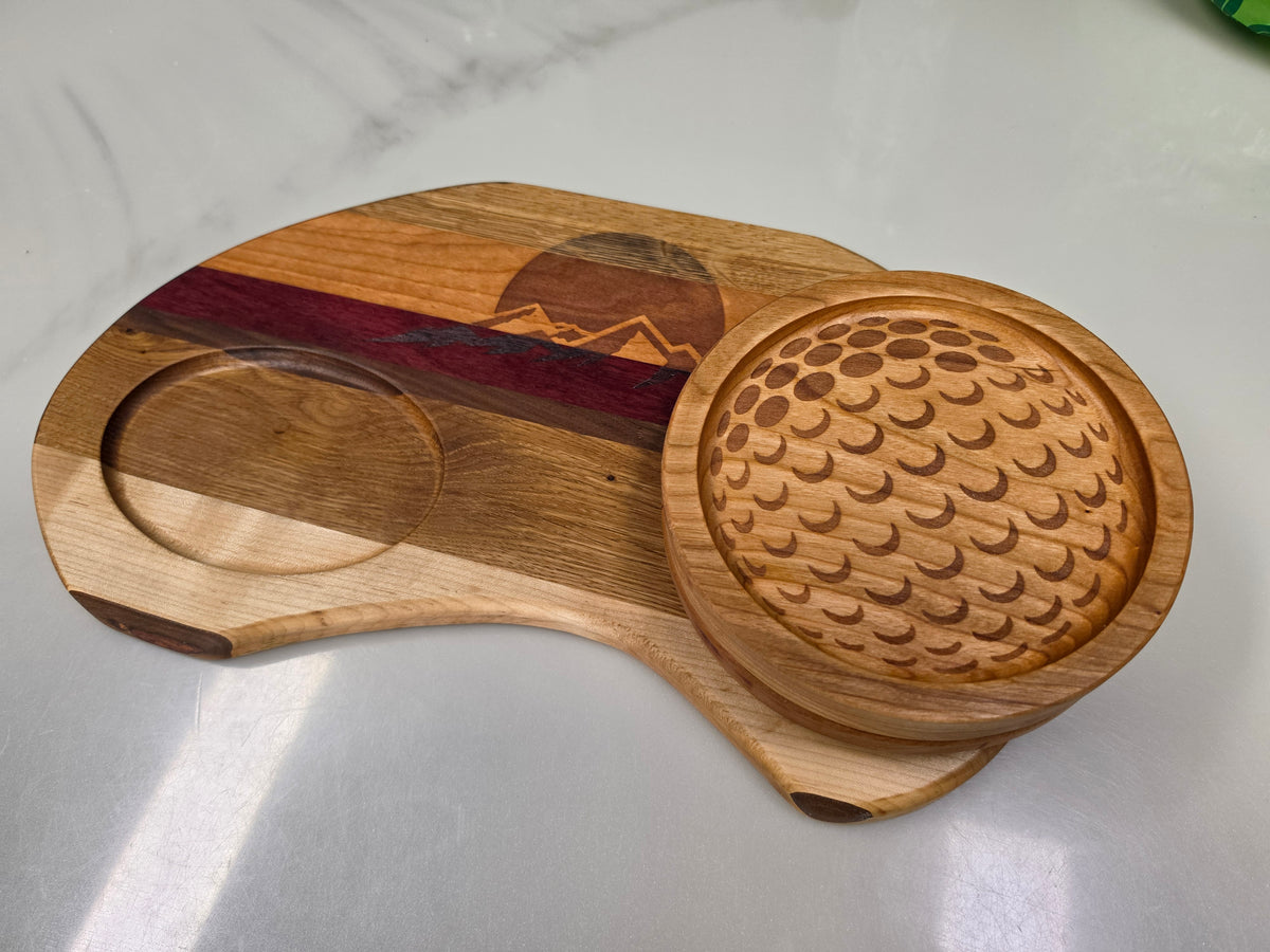 Par-cuterie board with golf ball plates