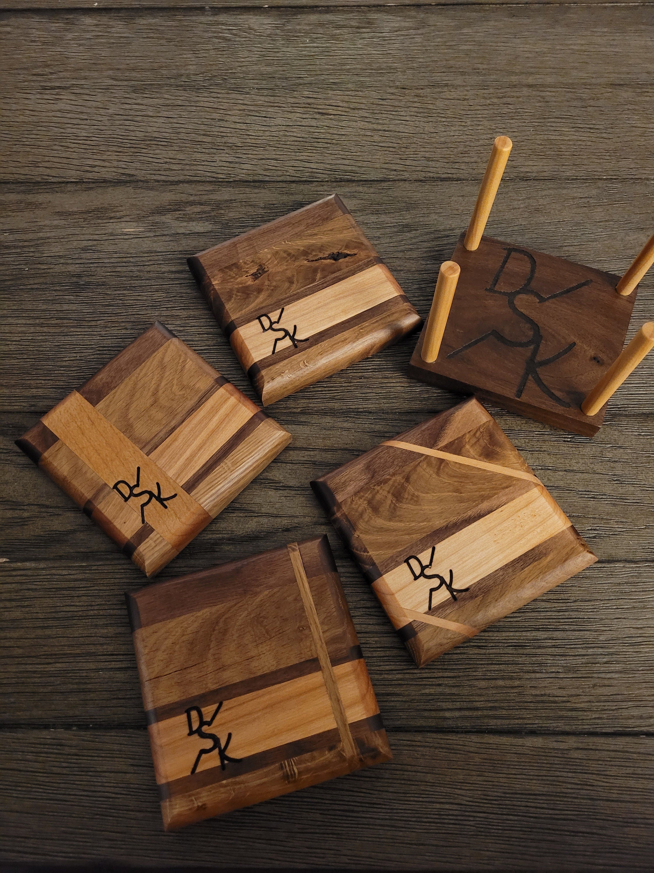 Handmade Cutting Board and 4 Piece Coaster set
