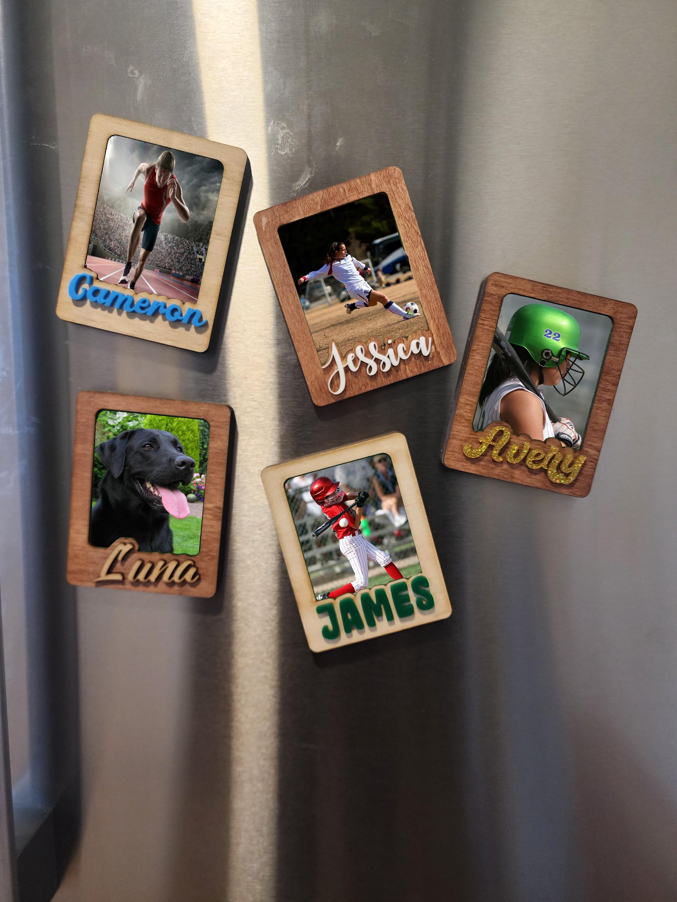 School photo magnet holder, 2.5" x 3.5" With Acrylic name