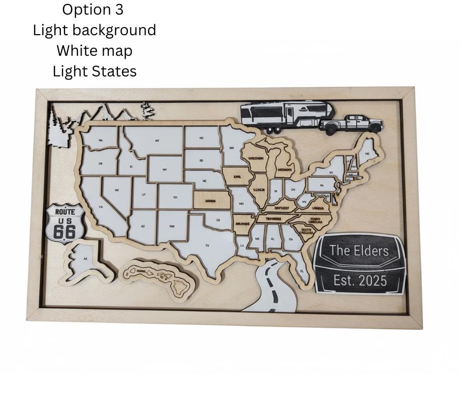 Brinkley Themed USA Travel Map