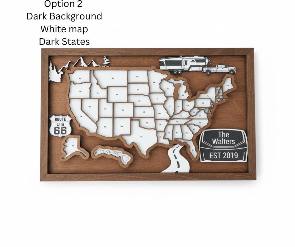 Brinkley Themed USA Travel Map