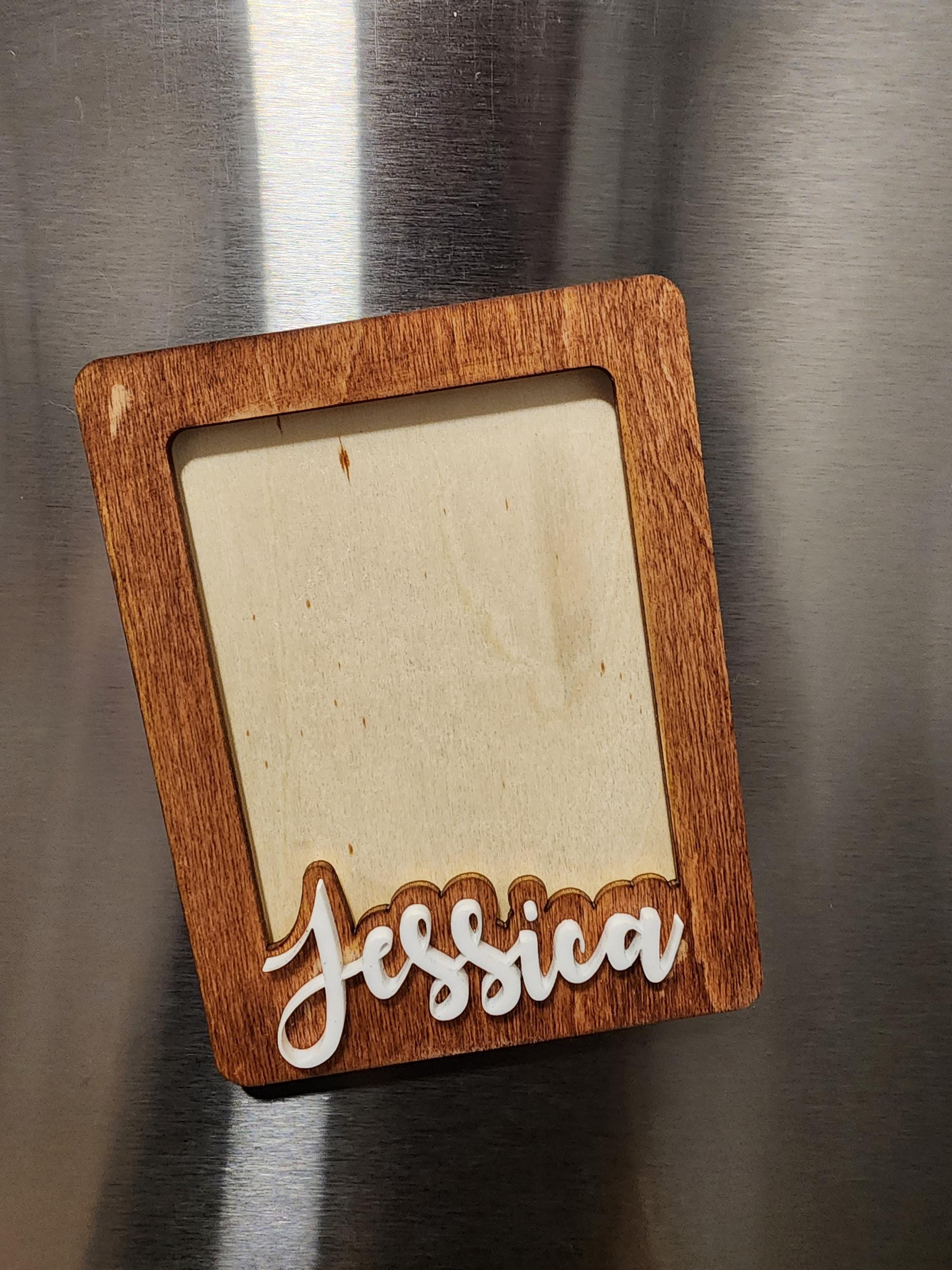 School photo magnet holder, 2.5" x 3.5" With Acrylic name