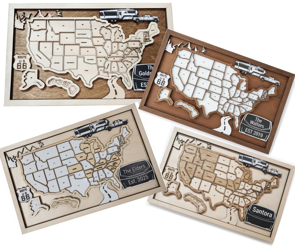 Brinkley Themed USA Travel Map