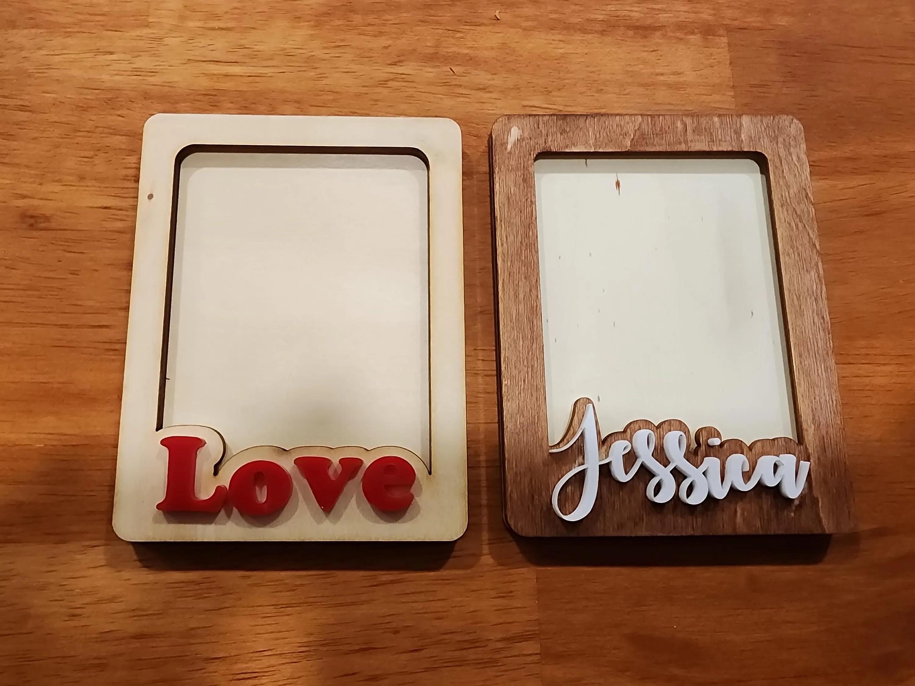 School photo magnet holder, 2.5" x 3.5" With Acrylic name