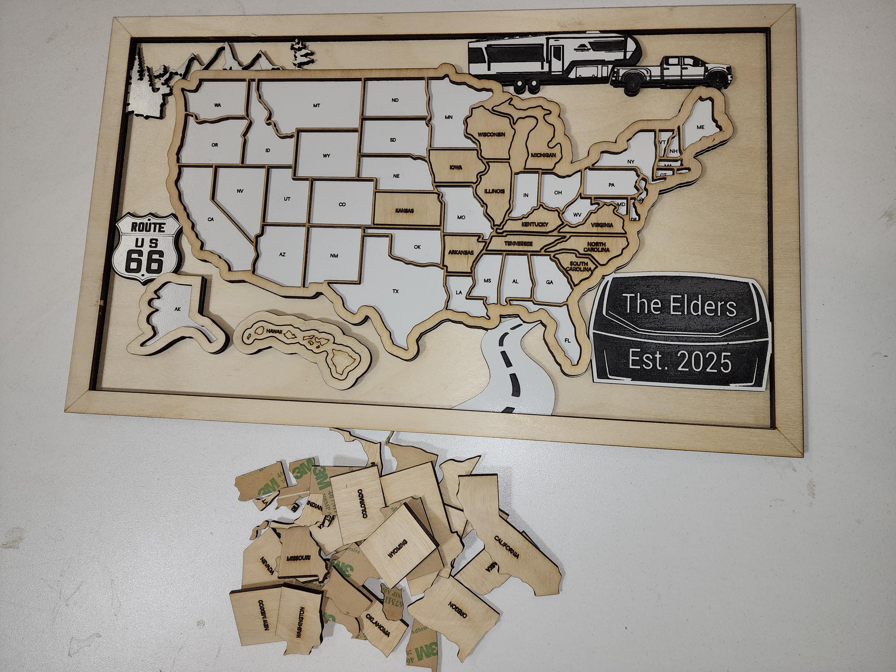 Brinkley Themed USA Travel Map